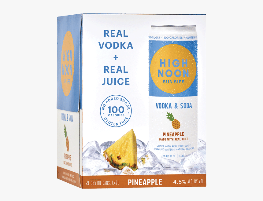 High Noon Sun Sips Pineapple - High Noon Vodka Soda, HD Png Download