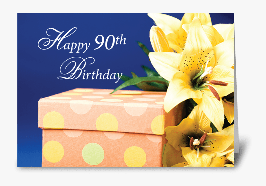 90 Year Old Birthday Gift And Lilies Greeting Card - Multi Ani Gavril Si Mihail, HD Png Download