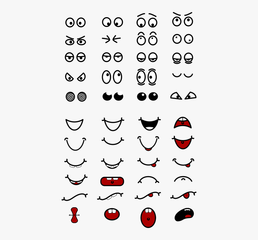 Eyes, Fun, Mouth, Parts, Rolling Eyes, Laughing - Facial Features Clipart, HD Png Download