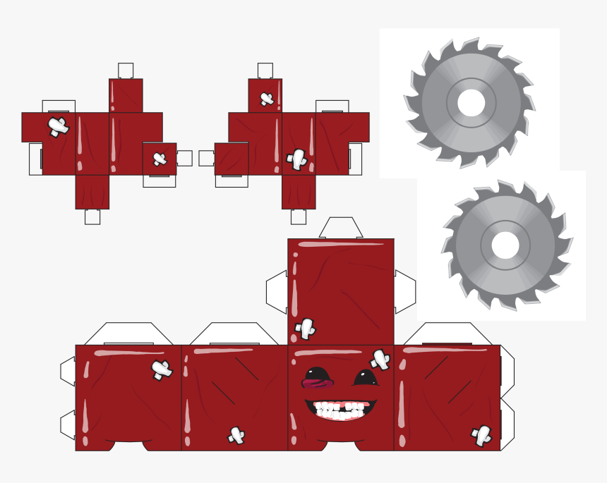 Image - Super Meat Boy Papercraft, HD Png Download