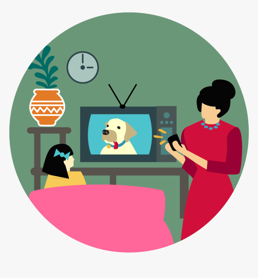 Watching Television Cartoon Free, HD Png Download