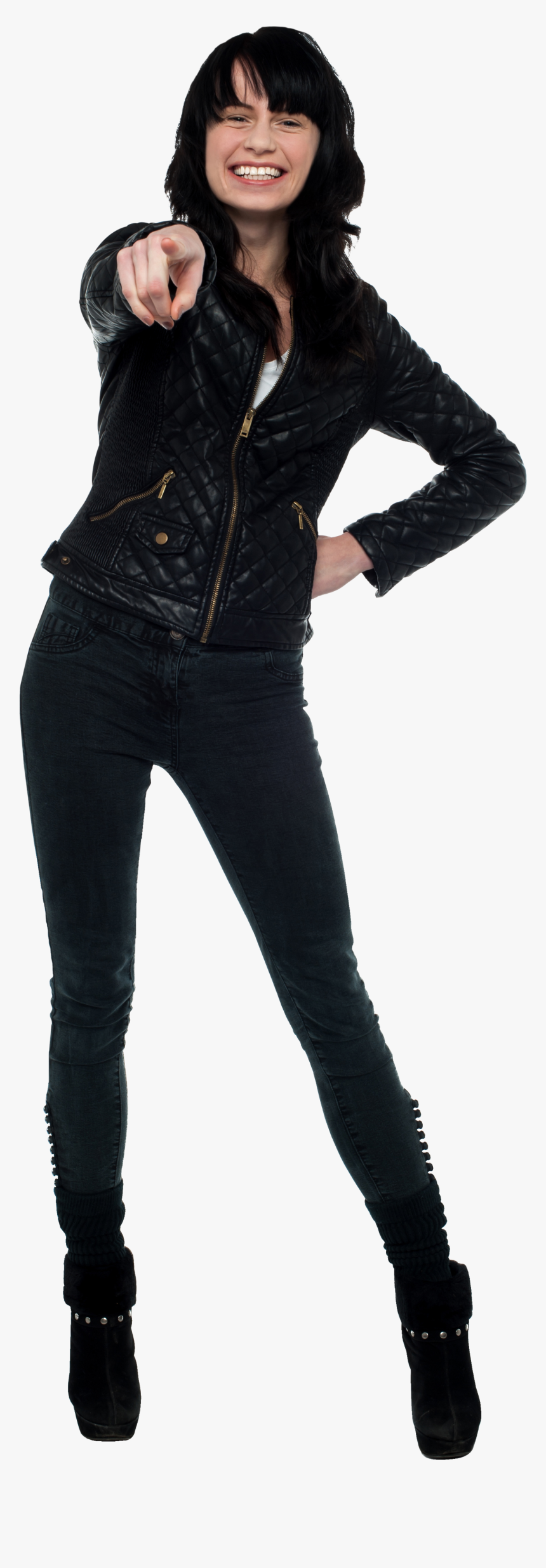 Women Pointing Front - Stock Photography, HD Png Download