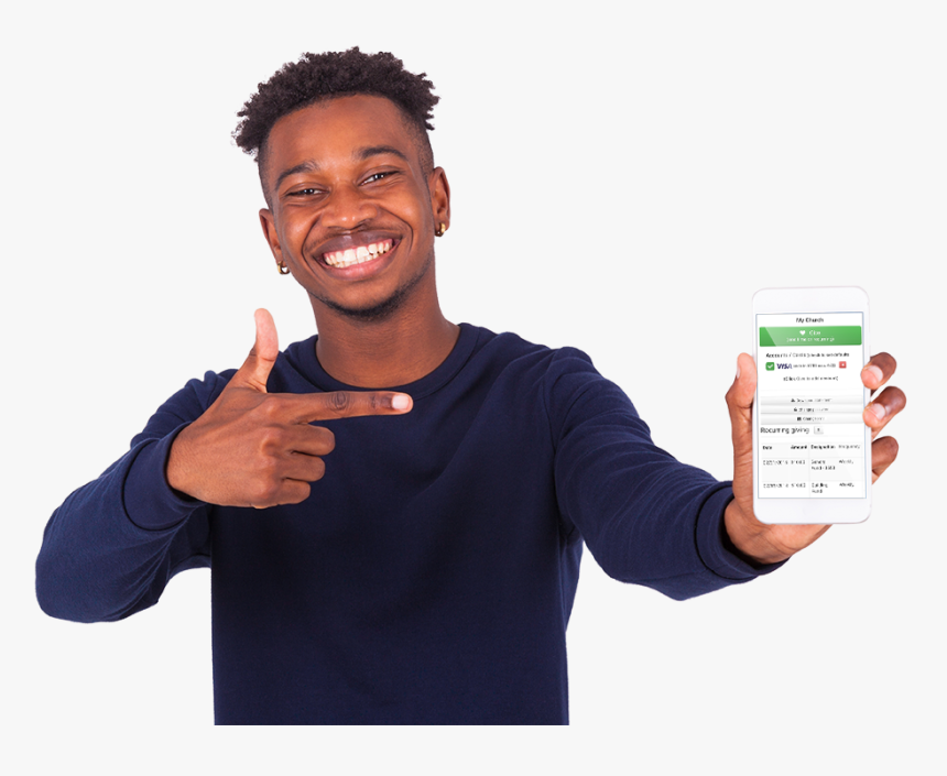 Black Man Showing His Phone, HD Png Download