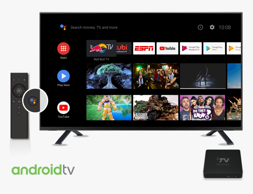 Transparent Watching Tv Clipart - Android Pie Tv Box, HD Png Download