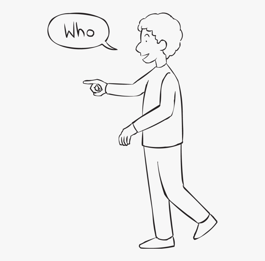 Back Man Pointing To Another Person Asking Who Are - Standing, HD Png Download