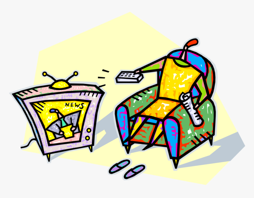 Vector Illustration Of Relaxing In Chair With Newspaper, HD Png Download