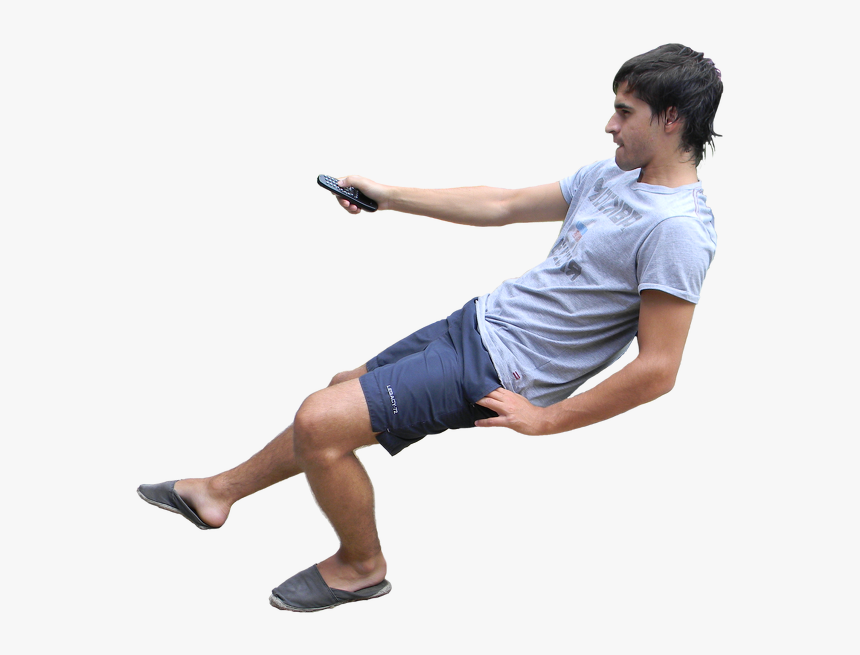 Sentado Chico Hombre Mando Acostado Verano - People Watching Tv Png, Transparent Png