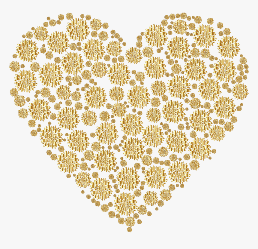 Transparent Yellow Heart Png - Gold Heart Transparent Background, Png Download