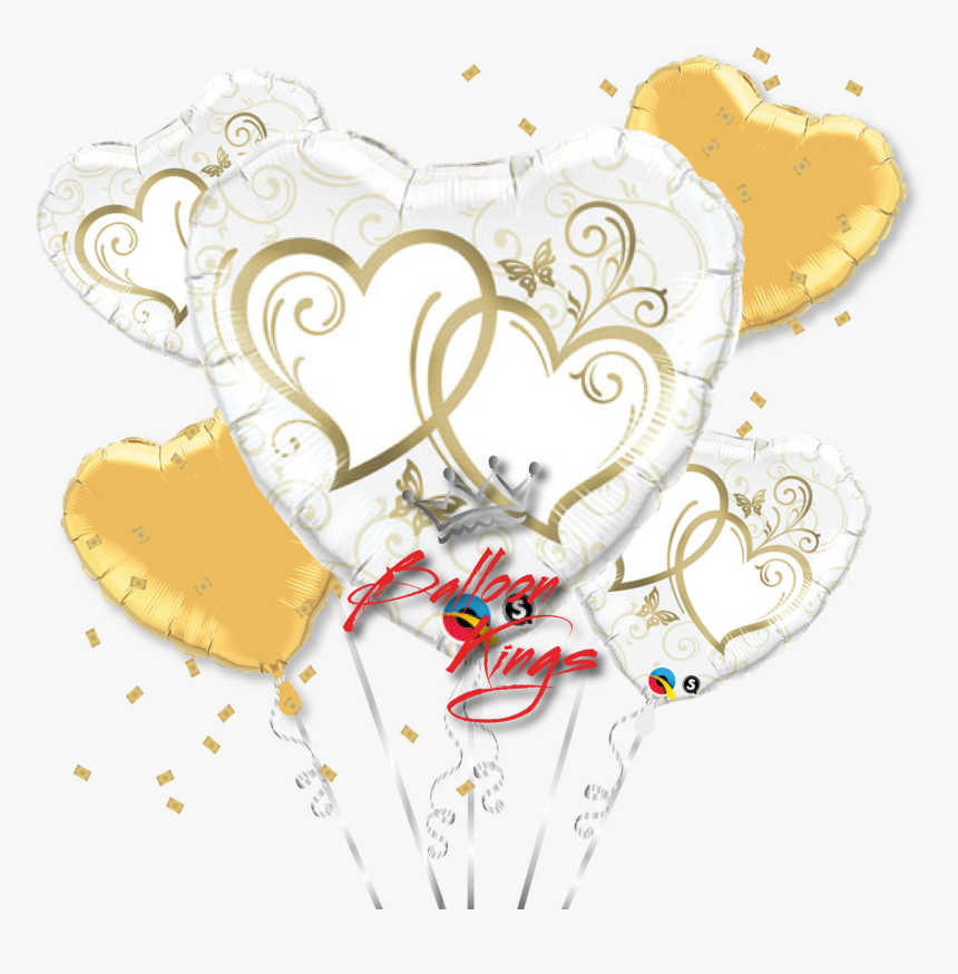 Entwined Gold Hearts Bouquet - Entwined Heart, HD Png Download