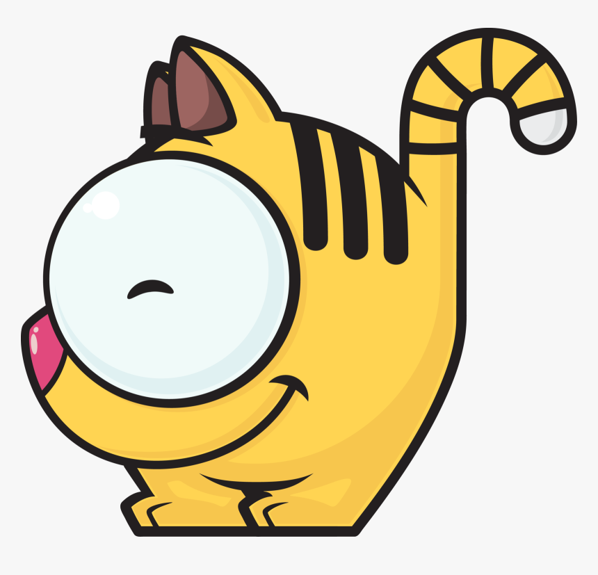 Cute Tiny Cat Mascot - Cute Funny Cartoon Animals, HD Png Download