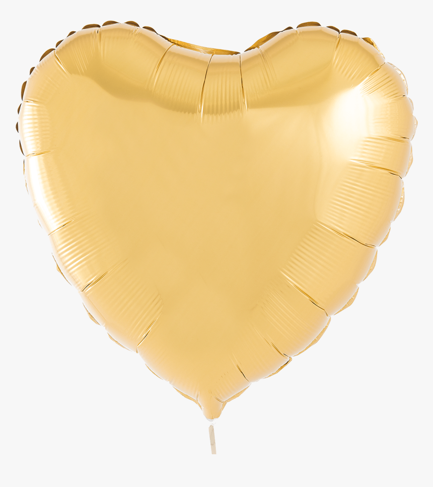 A Photograph Of Metallic Gold Foil Heart Balloon - Heart, HD Png Download