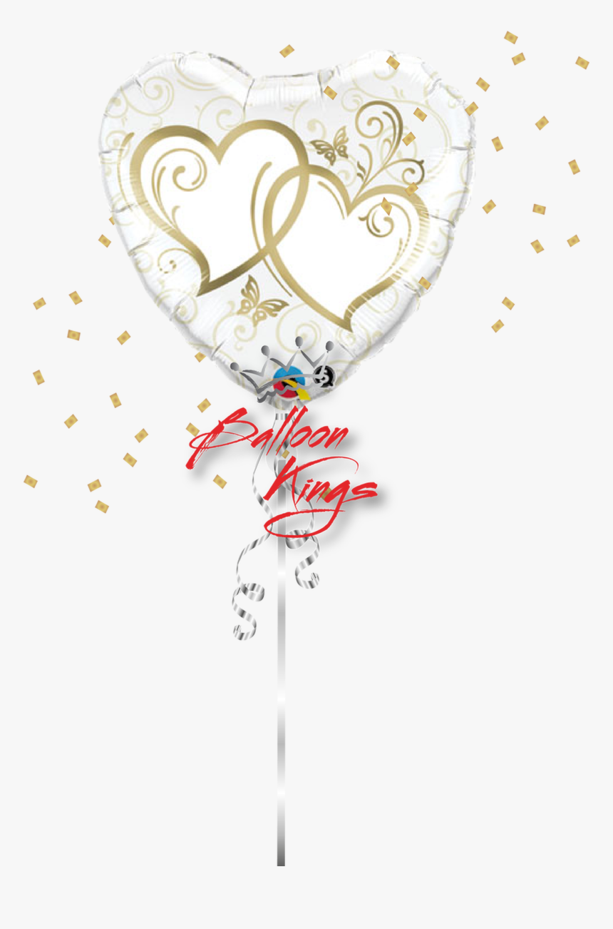 Entwined Gold Hearts - Qualatex Balloon Bouquets Wedding, HD Png Download