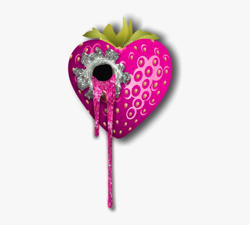 #strawberry #strawberries #bullethole #shoot #shooting - Heart Shaped Strawberry Png, Transparent Png