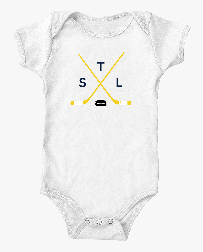 Baby Onesie Crossed Hockey Sticks Stl - Crest, HD Png Download
