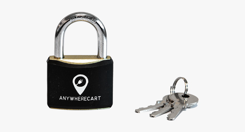 40mm Padlock, Front View With Keys - Security, HD Png Download