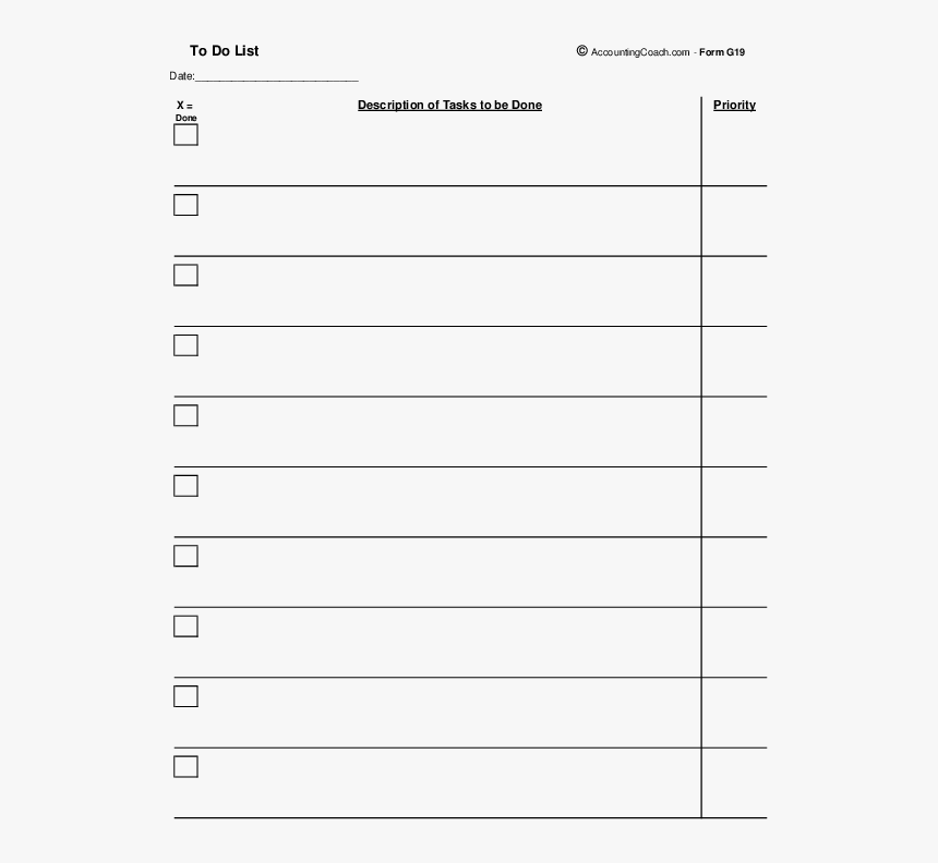 Form To Do List, HD Png Download
