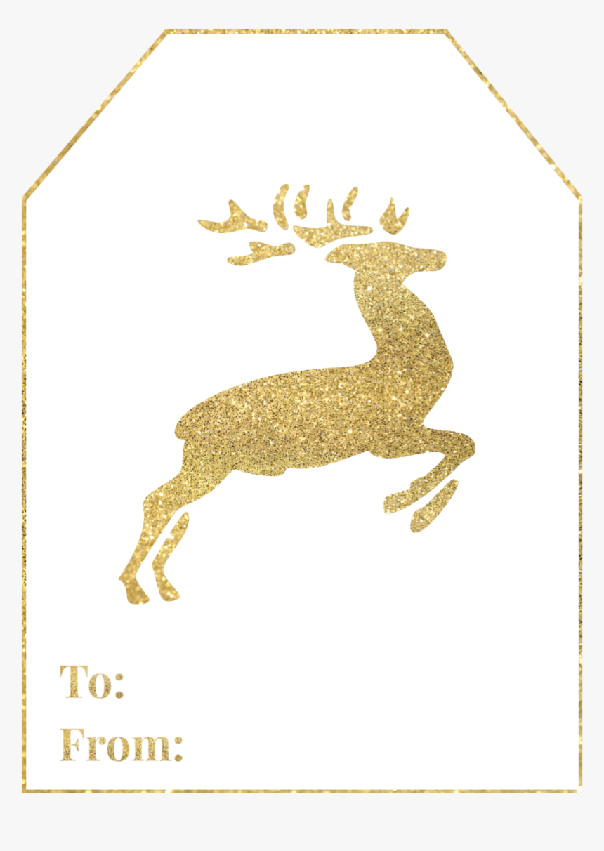Gold Free Printable Christmas To From Tags - Elk, HD Png Download