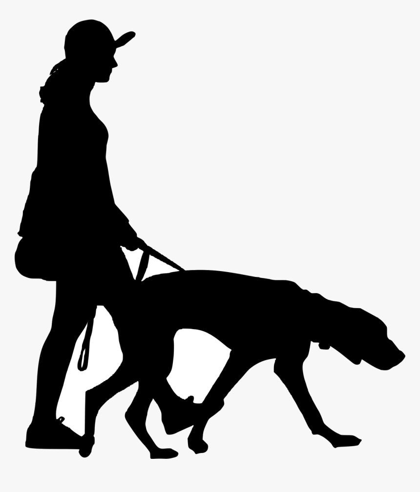 Dog Walking Walker Silhouette At Getdrawingscom Free - Walking People Silhouette Png, Transparent Png