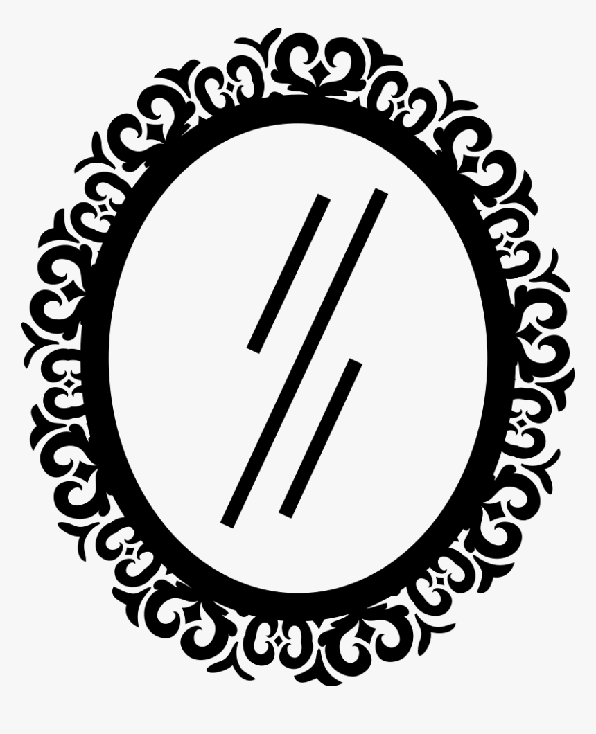 Oval Hair Salon Mirror With Ornamental Border - Icono De Espejo Png, Transparent Png