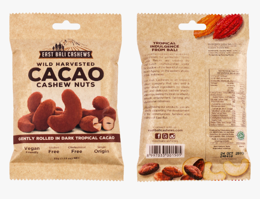 East Bali Cashews Cacao Cashew Nuts Wild Harvested - East Bali Cashews Cacao Cashew Nuts, HD Png Download