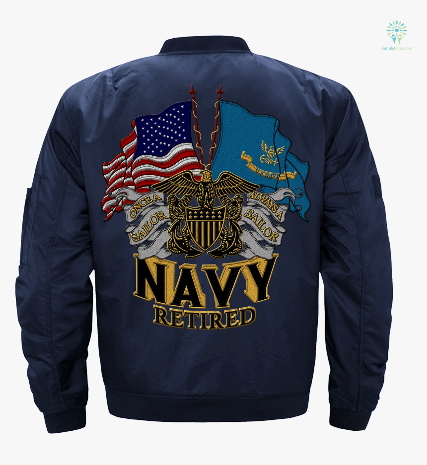 Navy Retired Embroidered Jacket %tag Familyloves, HD Png Download