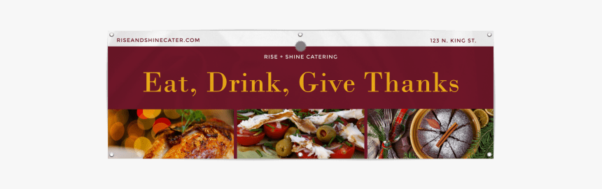 Eat Drink Give Thanks Banner Template Preview - Tree, HD Png Download