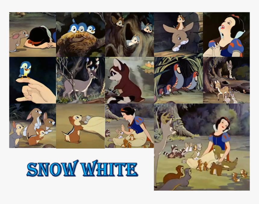 Snow White With Animals - Animals From Snow White And Seven Dwarfs, HD Png Download