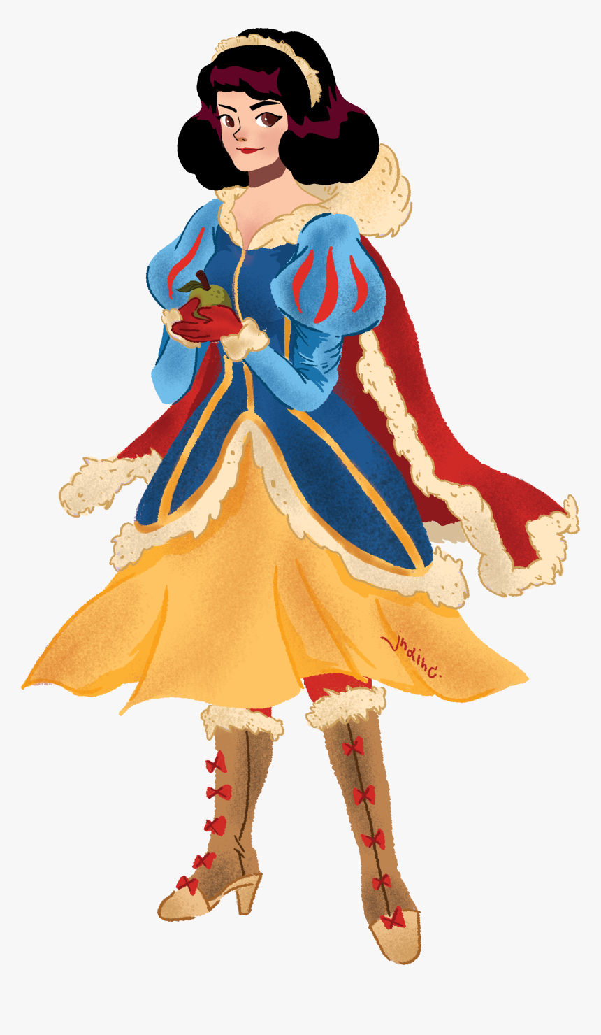 Snow White In Winter Warrior Clothes - Snow White And The Seven Dwarfs, HD Png Download