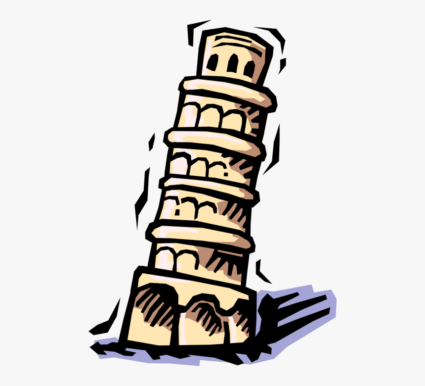 Italy Vector Image Illustration Campanile Freestanding - Leaning Tower Of Pisa Clipart Png, Transparent Png