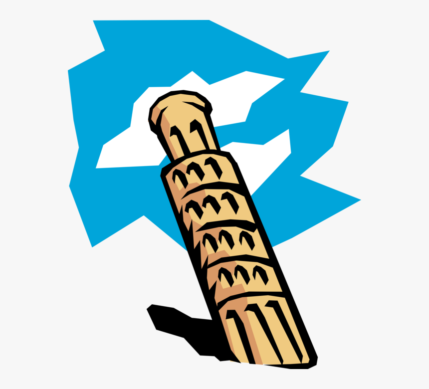 Vector Illustration Of Leaning Tower Of Pisa Campanile - Leaning Tower Of Pisa Cartoon, HD Png Download