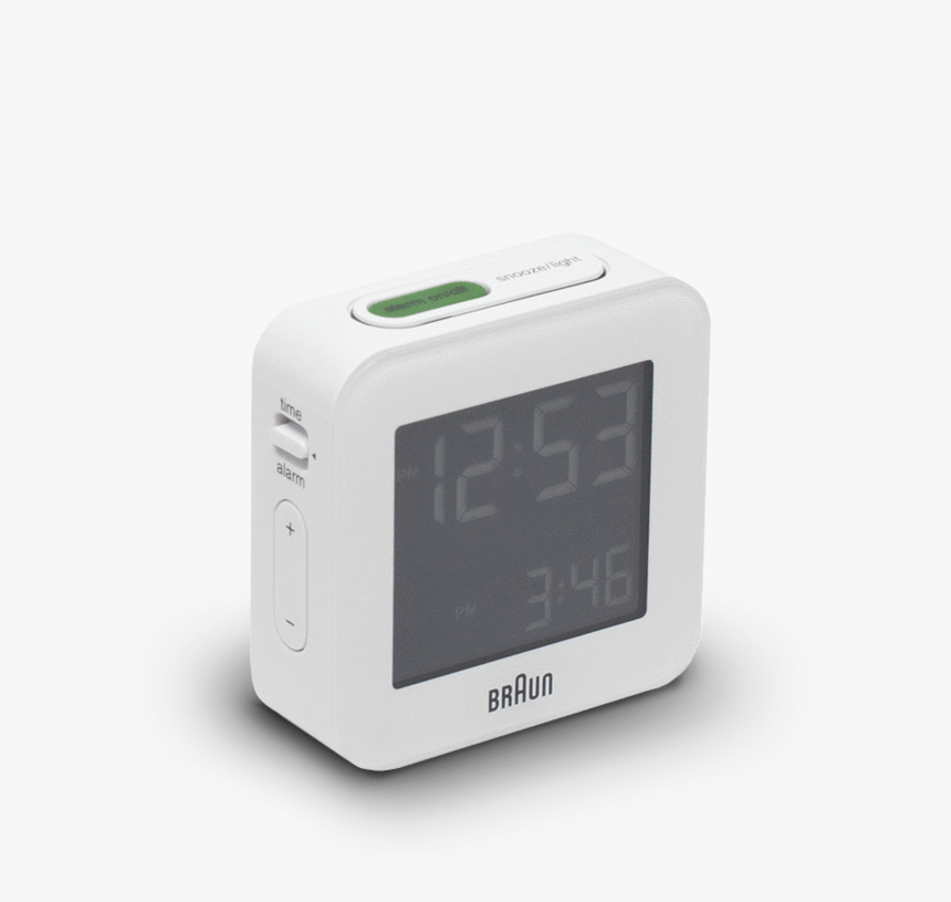 Braun Digital Lcd Alarm Clock In White - Radio Clock, HD Png Download