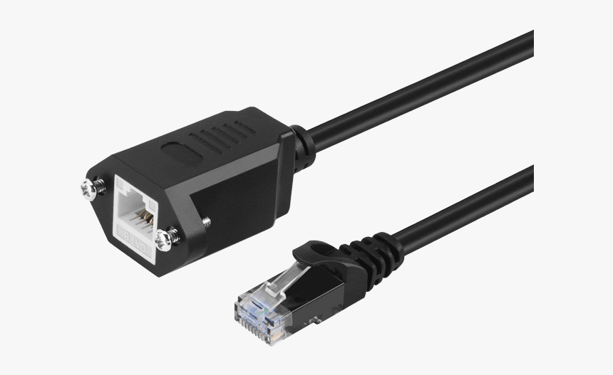 6 Feet Cat6 Ethernet Extension Male To Female Screw - Usb Cable, HD Png Download