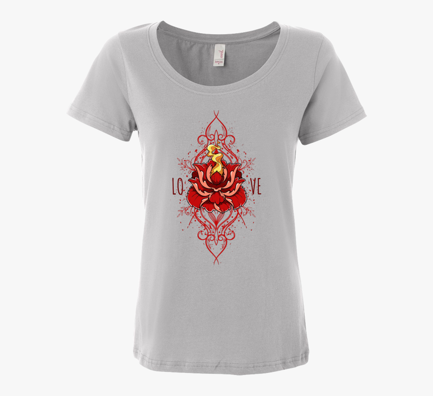 Rose Love T-shirt Clip Art - Skull, HD Png Download