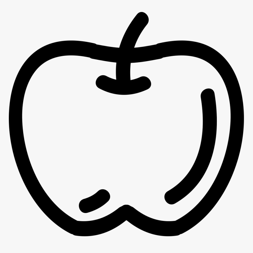 Apple Hand Drawn Fruit Outline - Contorno De Manzana Png, Transparent Png