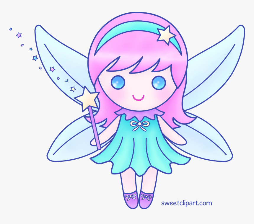 Graphic Royalty Free Stock Cute Pink Version Free Clip - Clip Art Fairy Black And White, HD Png Download