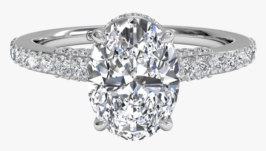 Ritani French-set Diamond Band Engagement Ring - Oval French Set Engagement Ring, HD Png Download