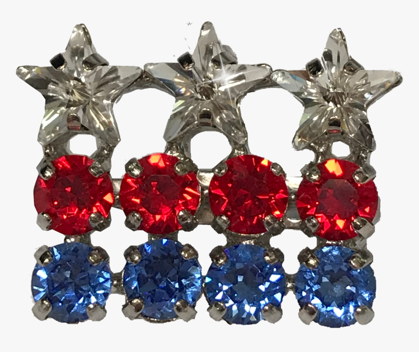 Usa Patriotic Flag Red, White And Blue Dressage Brooch - Ruby, HD Png Download