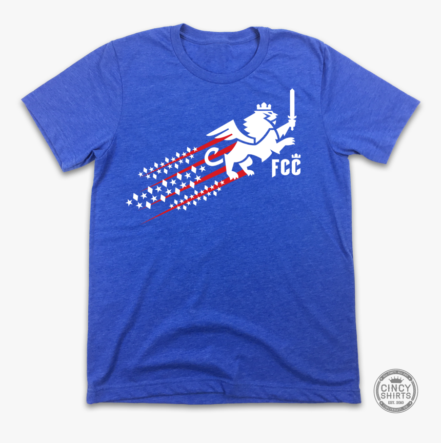 Fc Cincinnati Red, White & Blue Streaking Lion - Lion Fc Cincinnati, HD Png Download
