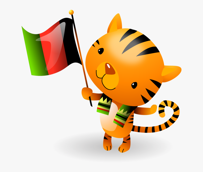 Kwanzaa Flag Waving Tiger Cub - Portable Network Graphics, HD Png Download