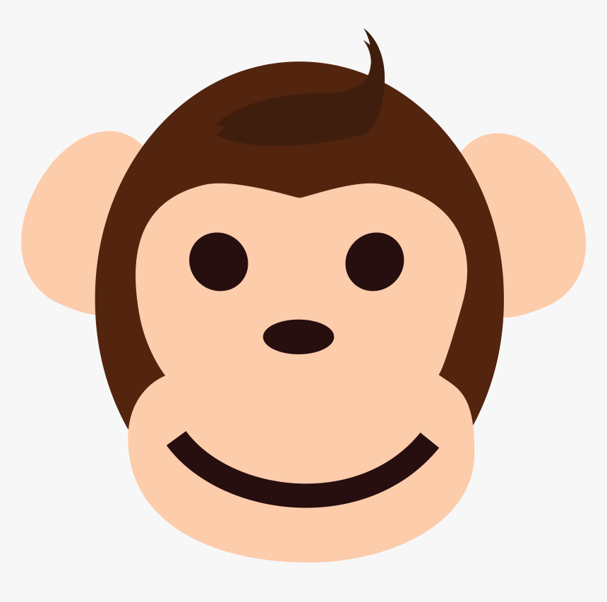 Monkey, Face, Happy, Forelock, Genius, Happy Face - Monkey Face Clipart, HD Png Download