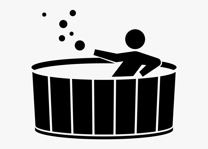 7 Seat Hot Tub / Hydrotherapy Bath / Jacuzzi - Hot Tub Clip Art Black And White, HD Png Download