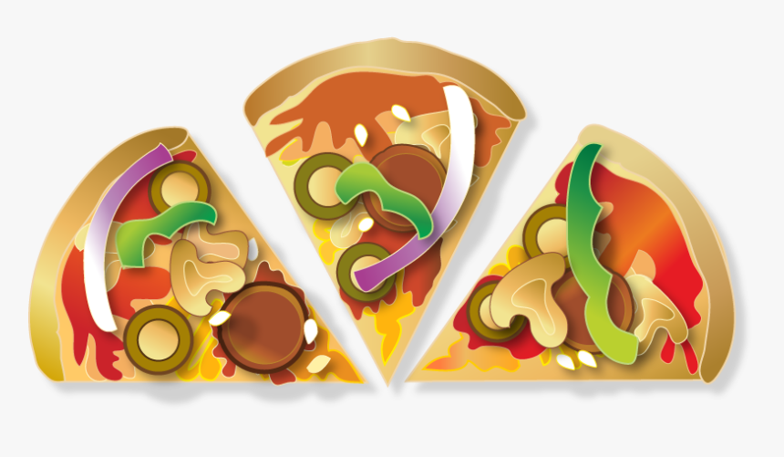 Pizza Slices - Chocolate - Pizza 6 Slice Cartoon, HD Png Download