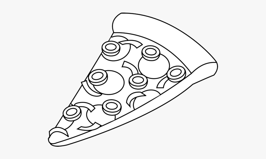 Pizza Clipart Black And White Slice Transparent Png - Slice Of Pizza Clipart Black And White, Png Download
