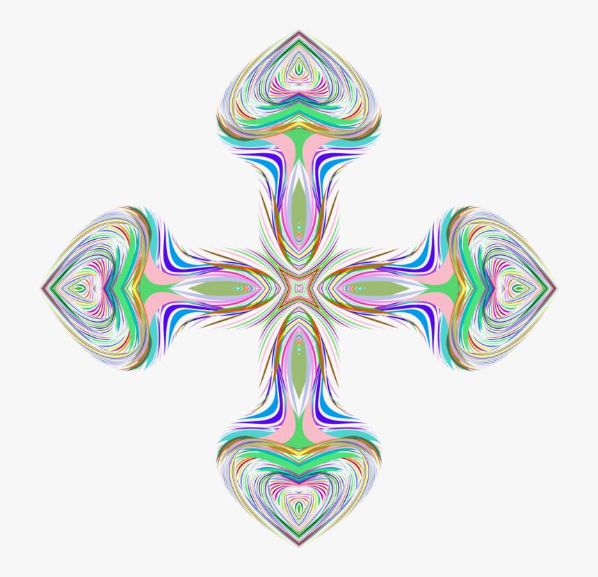 Pink,symmetry,symbol - Cross, HD Png Download