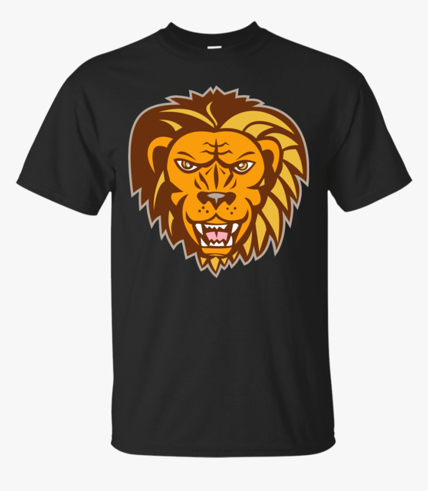 Angry Lion Big Cat Growling Head Retro - T-shirt, HD Png Download