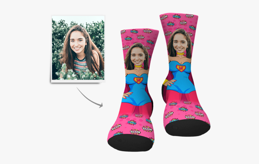 Custom Socks-superwoman - Girl, HD Png Download