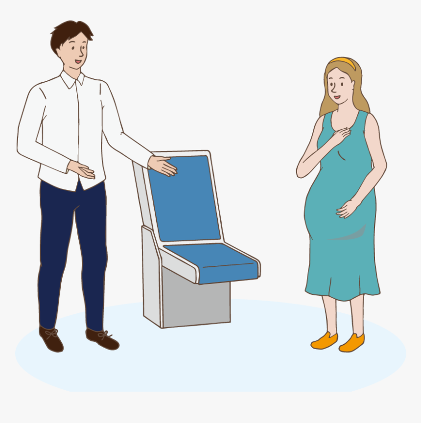 A Man Gives Up His Seat For Pregnant Woman - Give Seat To Old Person, HD Png Download