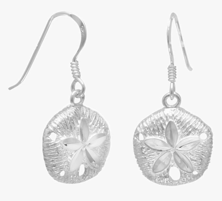 Diamond Cut Sand Dollar French Wire Earrings - Earrings, HD Png Download