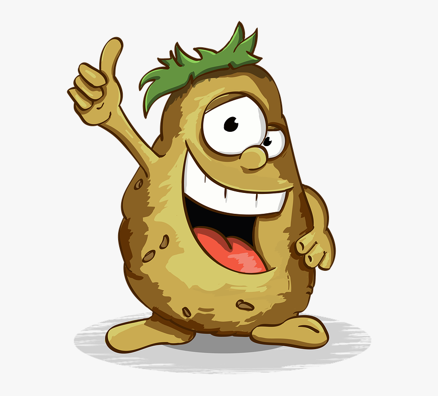 Potatoes, Smile, Thumbs Up, Character, Cartoon - Laughing Potato, HD Png Download