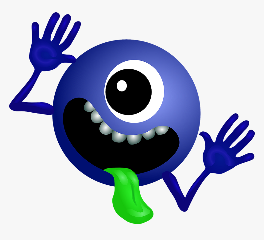 Alien, Dark Blue, Smiley, Monster, Cartoon, Character - Galaxy Don T Panic, HD Png Download